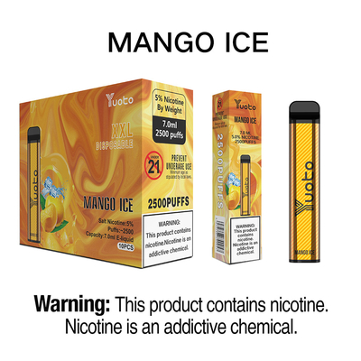 23 Aromen Yuoto XXL 2500 stößt Wegwerf-Material Vape SS304 PCTG luft