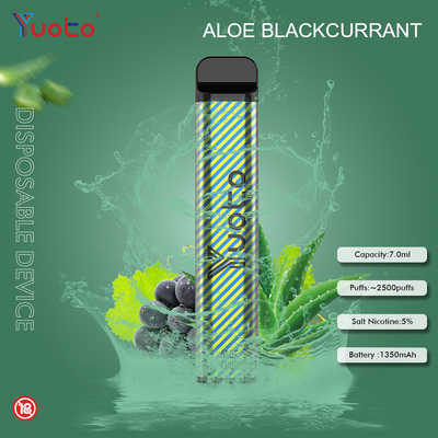 Yuoto 2500 Hauche 23 Aromen 7 ml Kapazität 1200 Milliamperestunden-Batteriekapazität Minzen-Eis