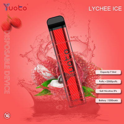 Yuoto Xxl 2500 stößt Wegwerf-Vape-Stift E Juice Capacity 7ml luft
