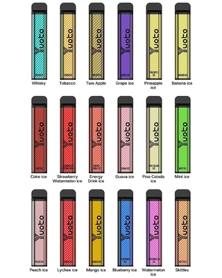 XXL 2500 Züge Einweg-Vape-Vaporizer 1200mAh Akku 7,0ml Ejuice 0% 2% 5% Nikotin von Yuoto Original Factory