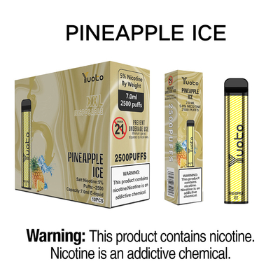 Yuoto Einweg-Vape-Stiftgerät 2500 Puffs bestes Einweg-Ecig 2022 Ananas-Eis 7ml
