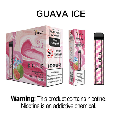 Beste elektronische Zigarette 2022 Yuoto XXL 2500 Puffs Guava Ice nicht wiederaufladbarer 1200-mAh-Akku