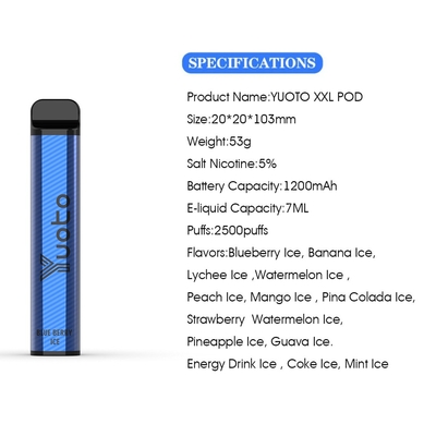 Yuoto Meistverkaufte Einweg-E-Zigarette XXL 2500 Züge Shisha Pen Mouse Chef 50 mg Nikotin