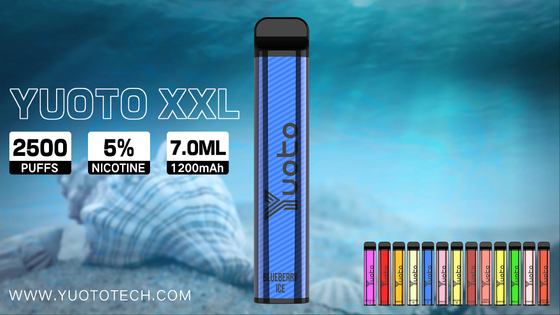 Yuoto XXL 2500 Puffs Einweg-Vape-Pen-Wasserpfeife mit 7 ml E-Liquid 1200-mAh-Akku direkt aus der China-Fabrik