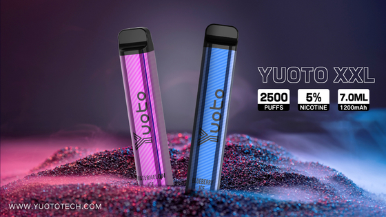 Yuoto XXL 2500 Puffs Einweg-Vape-Pen-Wasserpfeife mit 7 ml E-Liquid 1200-mAh-Akku direkt aus der China-Fabrik