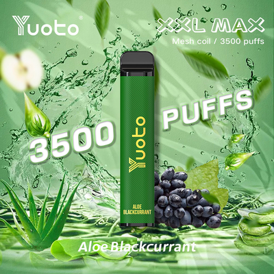 Aloe Johannisbeergeschmack Yuoto xxl Max 3500 Puffs Einweg-Vape-Puffbar Mesh Coils Leather Surface 9ml
