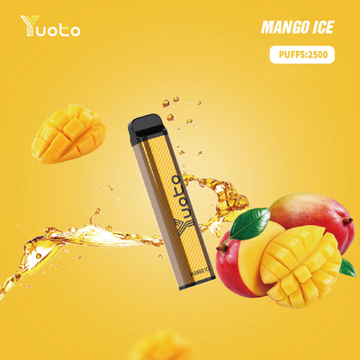 Yuoto xxl 2500 Puffs Einweg-Vape-Pod Mango-Eisgeschmack 7 ml Ejuice 1200-mAh-Akku aus China-Fabrik