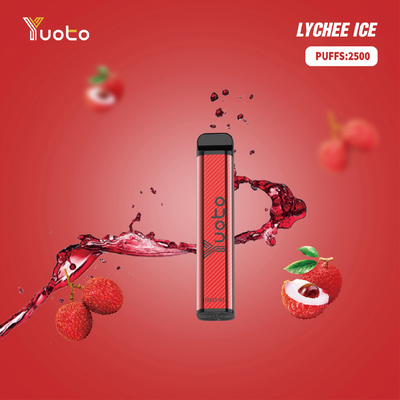 Yuoto XXL 2500 Puffs Einweg-Vape-Stift Litschi-Eis mit 7 ml E-Liquid Schneller Versand Dubai