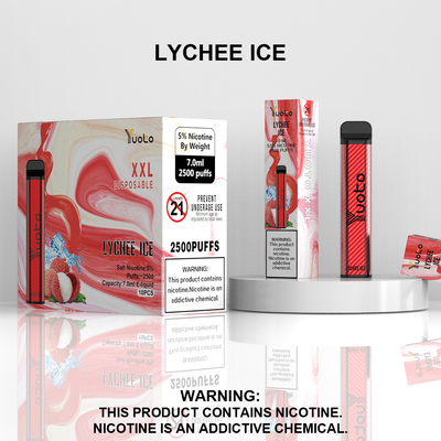 Yuoto XXL 2500 Puffs Einweg-Vape-Stift Litschi-Eis mit 7 ml E-Liquid Schneller Versand Dubai