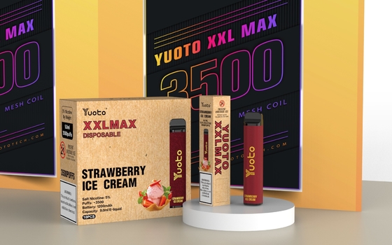 Mango-Eisgeschmack Yuoto xxl Max 3500 Puffs Einweg-Vaporizer Mesh Coils Leather Surface 9ml