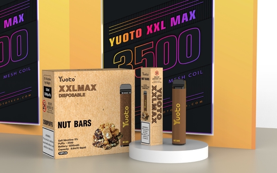 Original Yuoto E-Zigaretten-Verdampfergerät XXL MAX 3500 Puffs Kits Karamell-Erdnuss