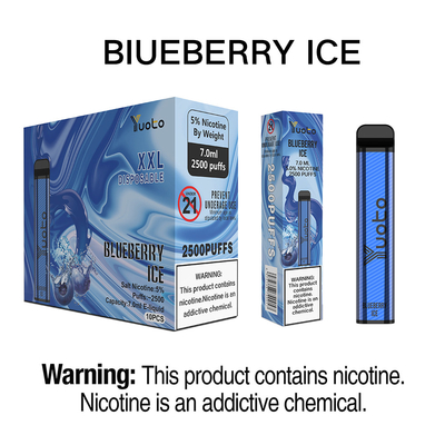 Yuoto 2500 Puffs Flavors Vaporizer Pen Kit 23 Geschmacksrichtungen 5% 1200 mAh Batterie Einweg-Minzeis Beliebt in Indien