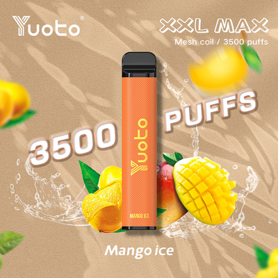 3500 Mango-Eis-Mesh Coils 5% 2% der Hauch-XXL max NEUES Yuoto Wegwerf-Vape Nikotin