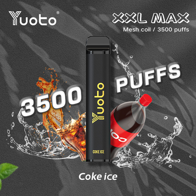 Hauch Yuoto XXL MAX Disposable Vape Coke Ice Mesh Coil 5% 2% Nikotin-3500