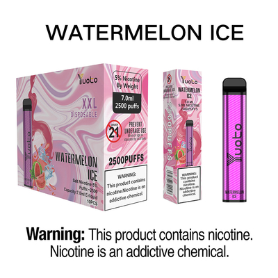 Yuoto ursprüngliche XXL Wegwerf-Vape des Hülsen-2500 Batterie NIC 1200mAh Hauch-Wassermelonen-Eis-5%