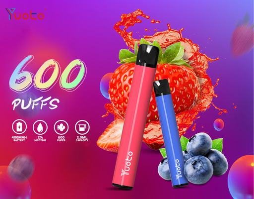 2% Nikotin 2ml E Juice Yuoto Plus 600 Hauche Vape Pen With Tpd Certification