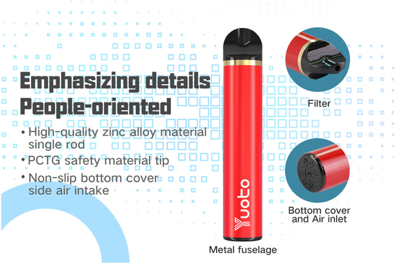 100% ursprüngliche 1500 stößt Zigaretten 900mAh 5ml vor--Filledfactory Großhandelse Yuoto elektronischer Cig-WegwerfZerstäuber 2 luft