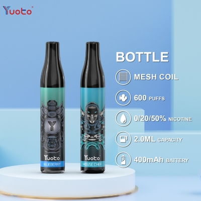 Hauche YUOTO-Flaschen-600 Wegwerf-Batterie TPD Großbritannien der Vape-Hülsen-Blaubeeren2ml 20mg 400mAh
