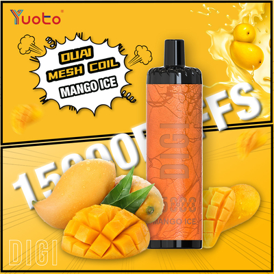 YUOTO Hersteller DIGI 15000 Puffs Daul Mesh Coil Vape Verstellbarer Luftstrom MTL und DTL