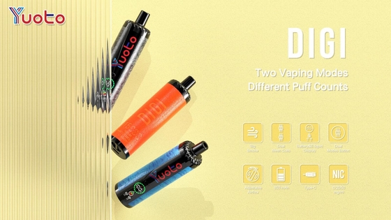 YUOTO Einweg-Dampf-Kunststoff AL DualMesh-Spule 15000 Puffs 850mAh Verstellbarer Luftstrom 23 Aromen