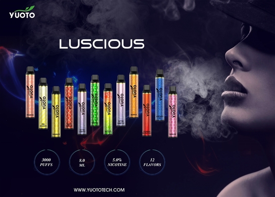 22x112mm Yuoto integrierte köstliches 5% Nikotin-Salz Akku 1650mah