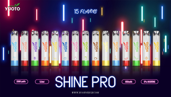 Yuoto glänzen Pro2000 Hauche Vape 15 Aromen mit 5ML E Juice Capacity