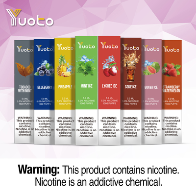 Yuoto-Marke -1500puffs kundenspezifisches Wegwerf-vapes 23 Zerstäuberhauch-Stange vape Aromas 900mAh 5.0ml elektronisches Wegwerf
