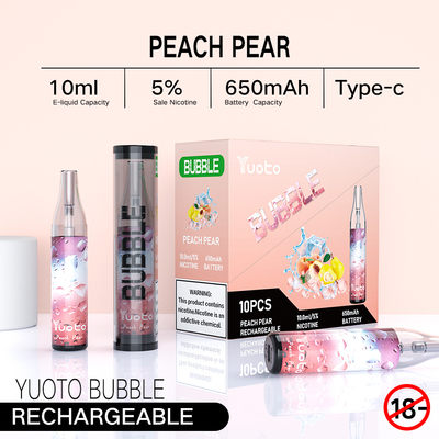 Yuoto-Blase 4000puffs 650 Milliamperestunde 10ml wieder aufladbares yuoto, das Wegwerf-vape Trennung der Spulen nicht ineinander greifen, führte das Hinaufklettern