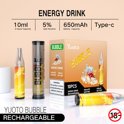 Yuoto-Blase 4000puffs 650 Milliamperestunde 10ml wieder aufladbares yuoto, das Wegwerf-vape Trennung der Spulen nicht ineinander greifen, führte das Hinaufklettern