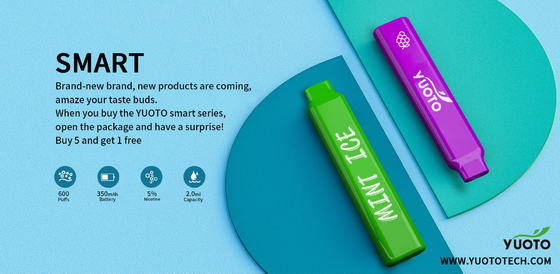 YUOTO Smart 600 stößt Vape 2ML E Juice Capacity With 12 Aromen luft