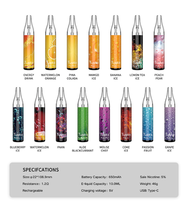 Maschenspule wieder aufladbarer vape nicht Trennung pina colada ecig Wegwerfdampf Yuoto-Blase 4000puffs 650 Milliamperestunde 10ml