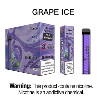 Yuoto-xxl 2500puffs 1200mah 7ml eliquid quadratisches Form yuoto Wegwerf-vape yuotovape heißeste Aromatrauben vape Hülse