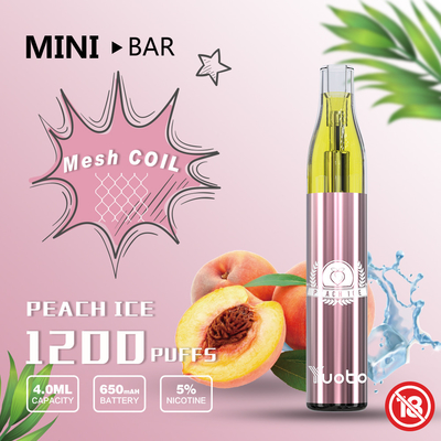 YUOTO-Minibar 1200 stoßen Wegwerf-Batterie 650mAh Vape 15 des Aroma-E Saft-4.0ml luft