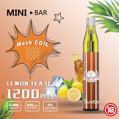YUOTO-Minibar 1200 stoßen Wegwerf-Batterie 650mAh Vape 15 des Aroma-E Saft-4.0ml luft