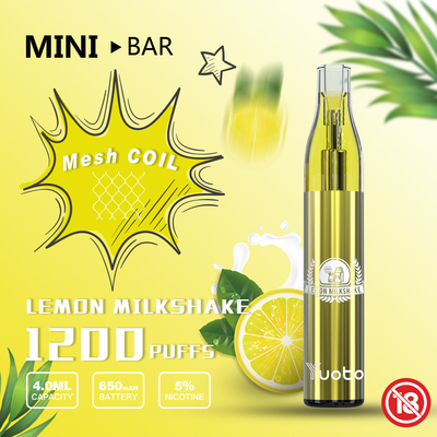 YUOTO-Minibar 1200 stoßen Wegwerf-Batterie 650mAh Vape 15 des Aroma-E Saft-4.0ml luft