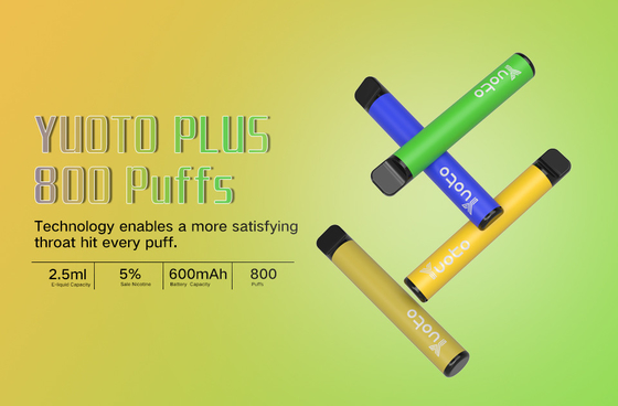 Yuoto 800 stößt Vape mit 11 Aromen Origal-Bereich 2,5 ml Juice Capacity luft