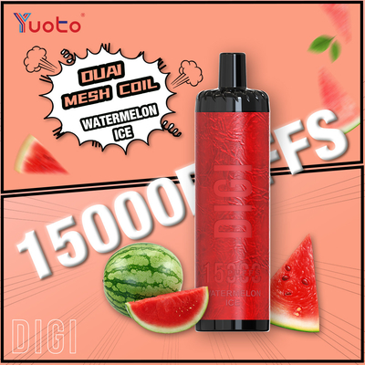 Yuoto DIGI 15000 Puffs Daul Mesh Coil Vape 23 Geschmacksrichtungen LED-Bildschirm