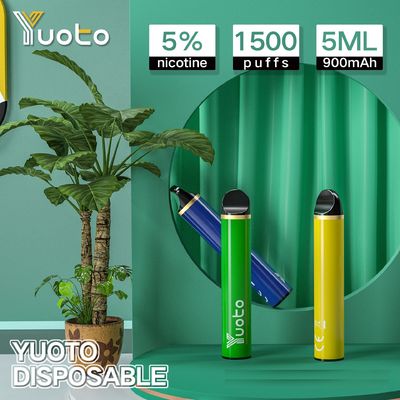 Wegwerf-vapes 1500puffs 5ml 5% Yuoto 5 Nikotin e flüssiges 900mah