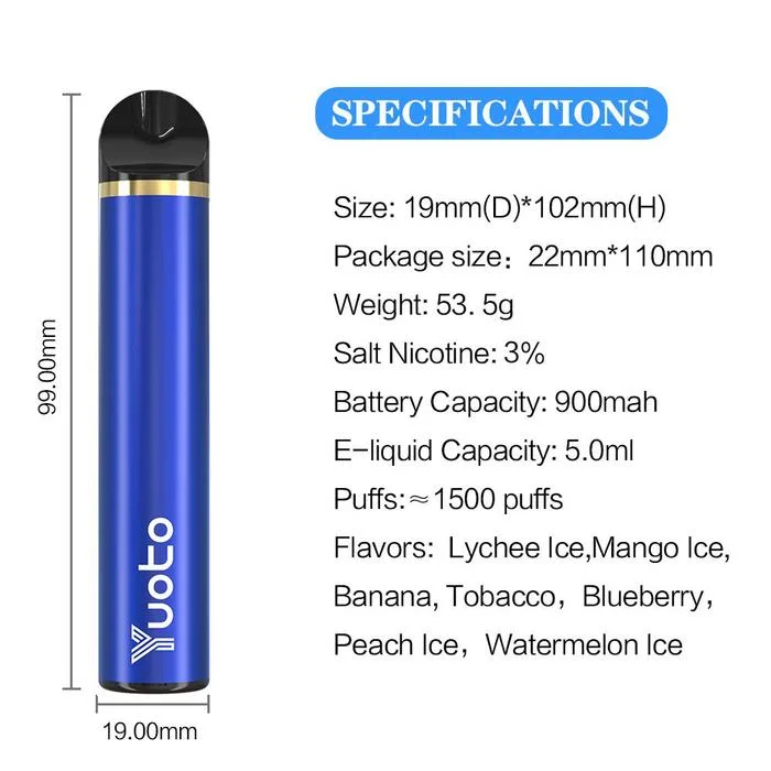 Mischen Wegwerf-Vape Hauche Yuoto Stift-5ml 1500 Geschmack